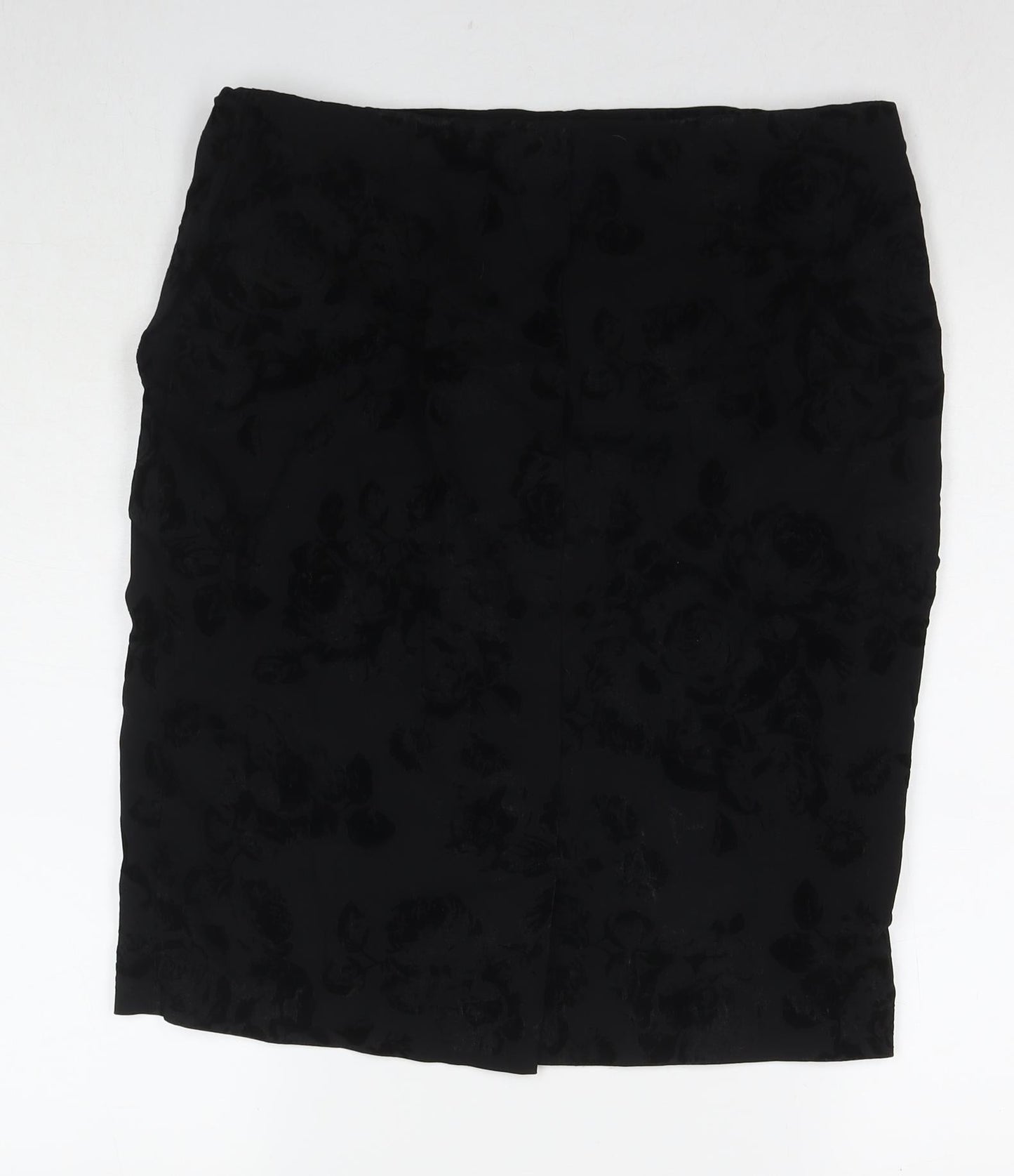 Roman Womens Black Geometric Polyester A-Line Skirt Size 18