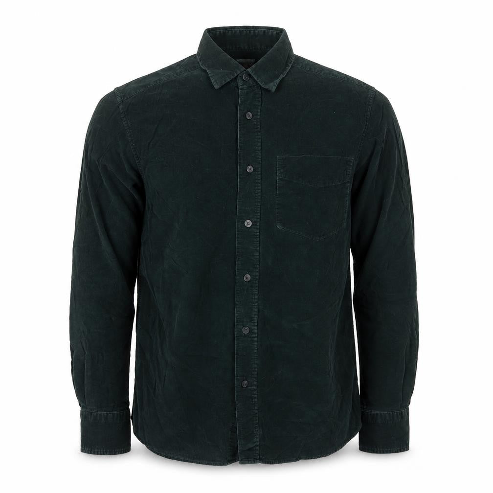 Blue Harbour Mens Green Cotton Button-Up Size S Collared Button