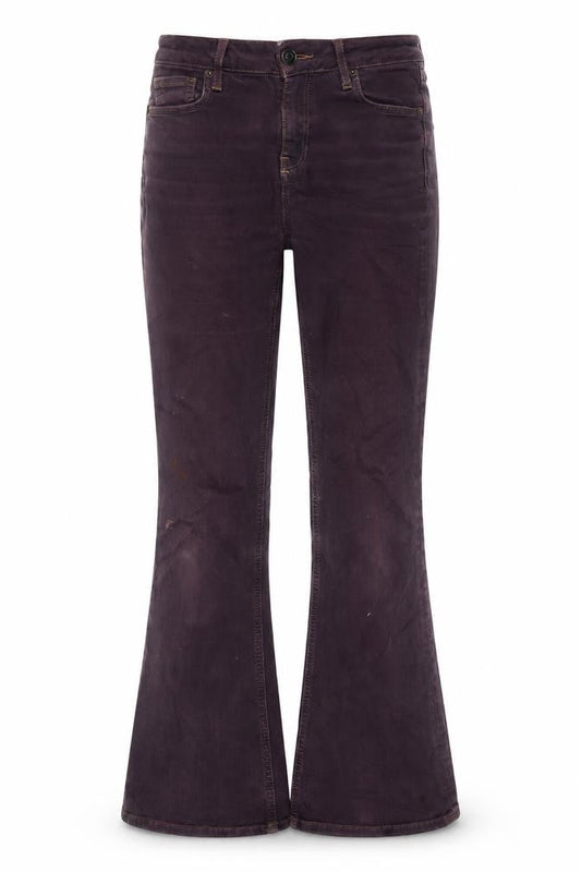 Topshop Womens Purple Cotton Flared Jeans Size 26 in L30 in Regular Zip