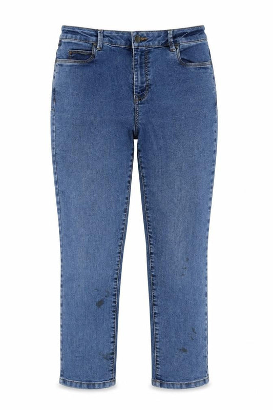 Blue73 Womens Blue Cotton Cropped Jeans Size 10 L25 in Regular Zip