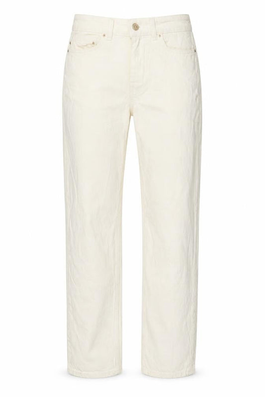 Zara Womens Ivory Cotton Straight Jeans Size 6 L32 in Regular Zip
