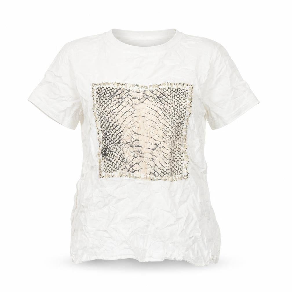 Marc Aurel Womens White Viscose Basic T-Shirt Size 6 Round Neck