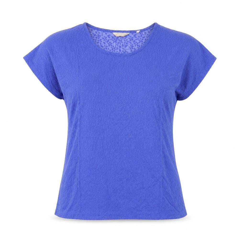 Anthology Womens Blue Polyester Basic T-Shirt Size 14 Round Neck