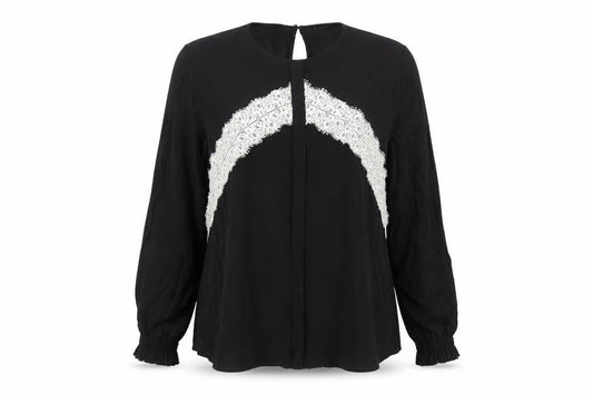 Marks and Spencer Womens Black Viscose Basic Blouse Size 16 Round Neck