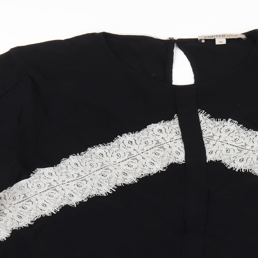 Marks and Spencer Womens Black Viscose Basic Blouse Size 16 Round Neck
