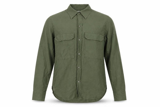 Zara Mens Green Lyocell Button-Up Size XS Collared Button