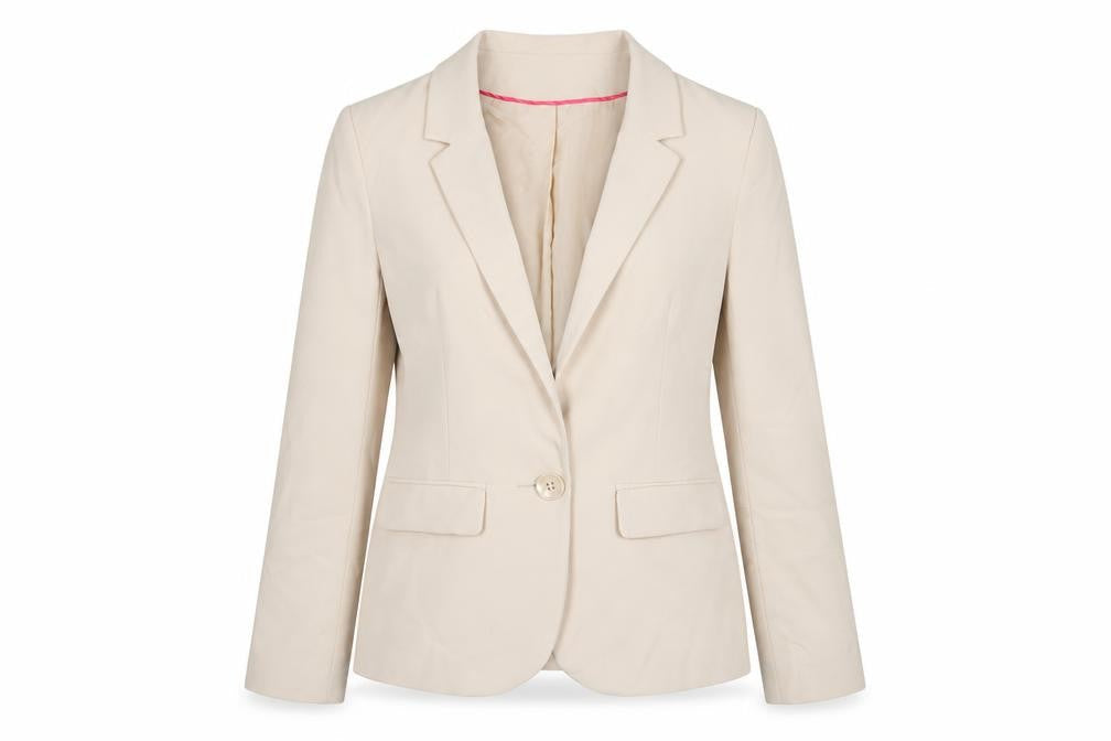 H&M Womens Beige Jacket Blazer Size 8 Button