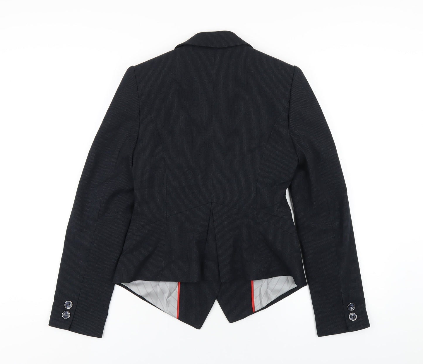 Betty Jackson Womens Blue Striped Polyester Jacket Blazer Size 8