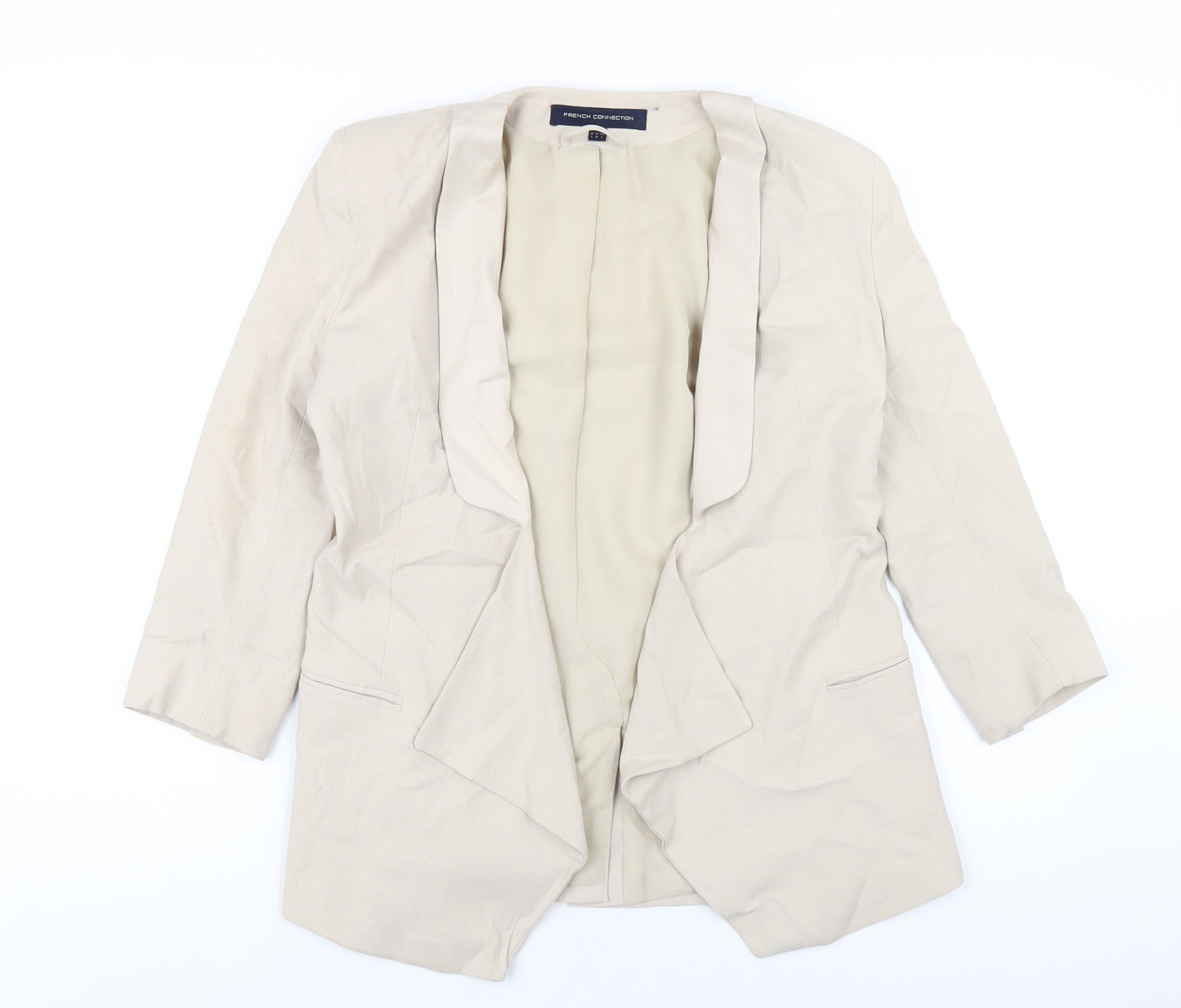 French Connection Womens Beige Jacket Blazer Size 8