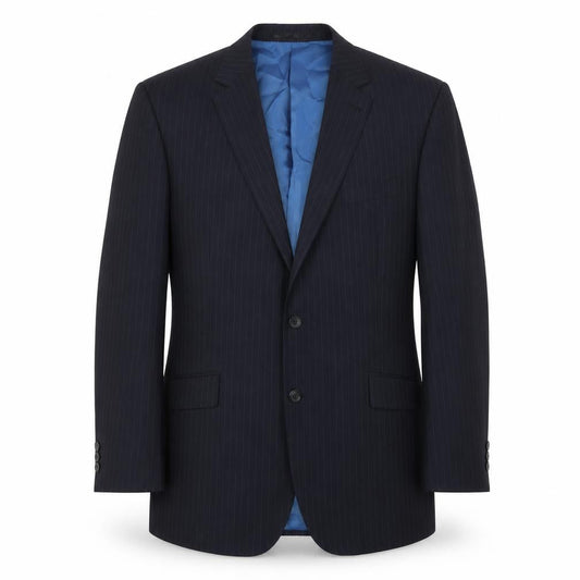 Skopes Mens Black Striped Wool Jacket Blazer Size 46 Regular