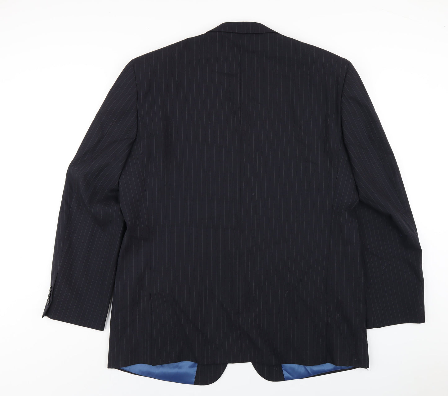 Skopes Mens Black Striped Wool Jacket Blazer Size 46 Regular