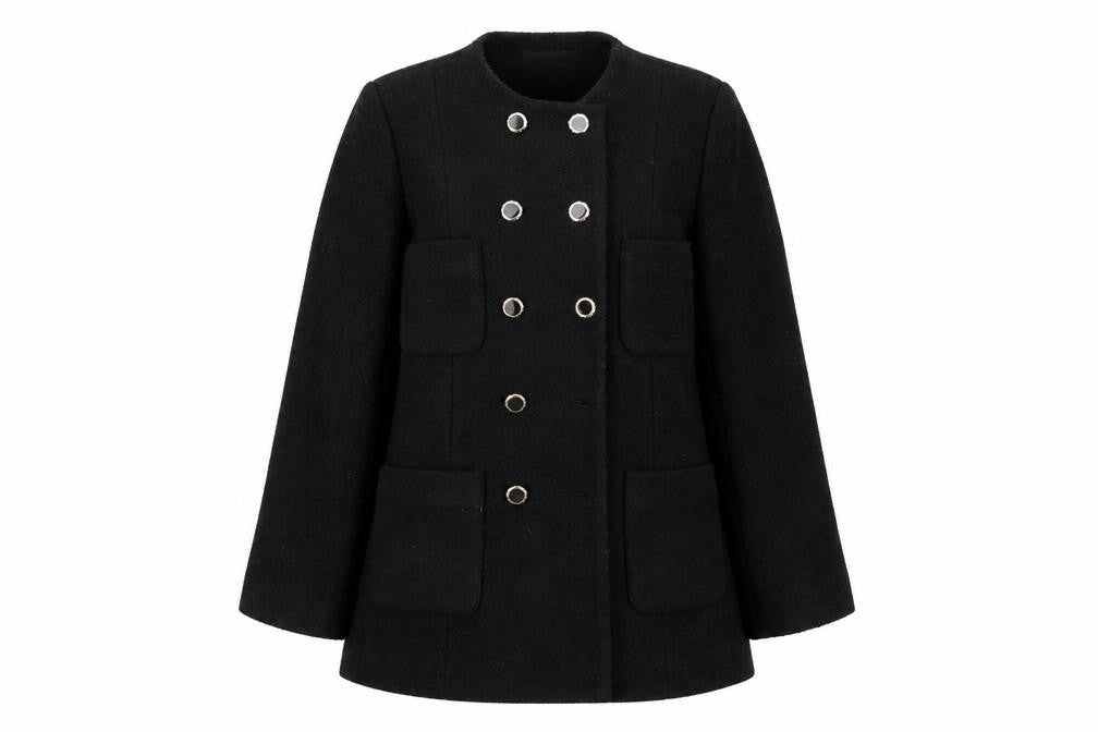 NEXT Womens Black Pea Coat Coat Size 12 Button