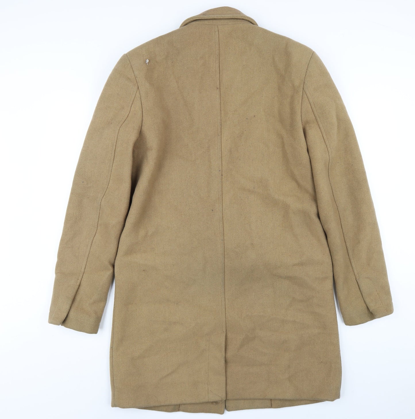Topman Mens Beige Pea Coat Coat Size S Button