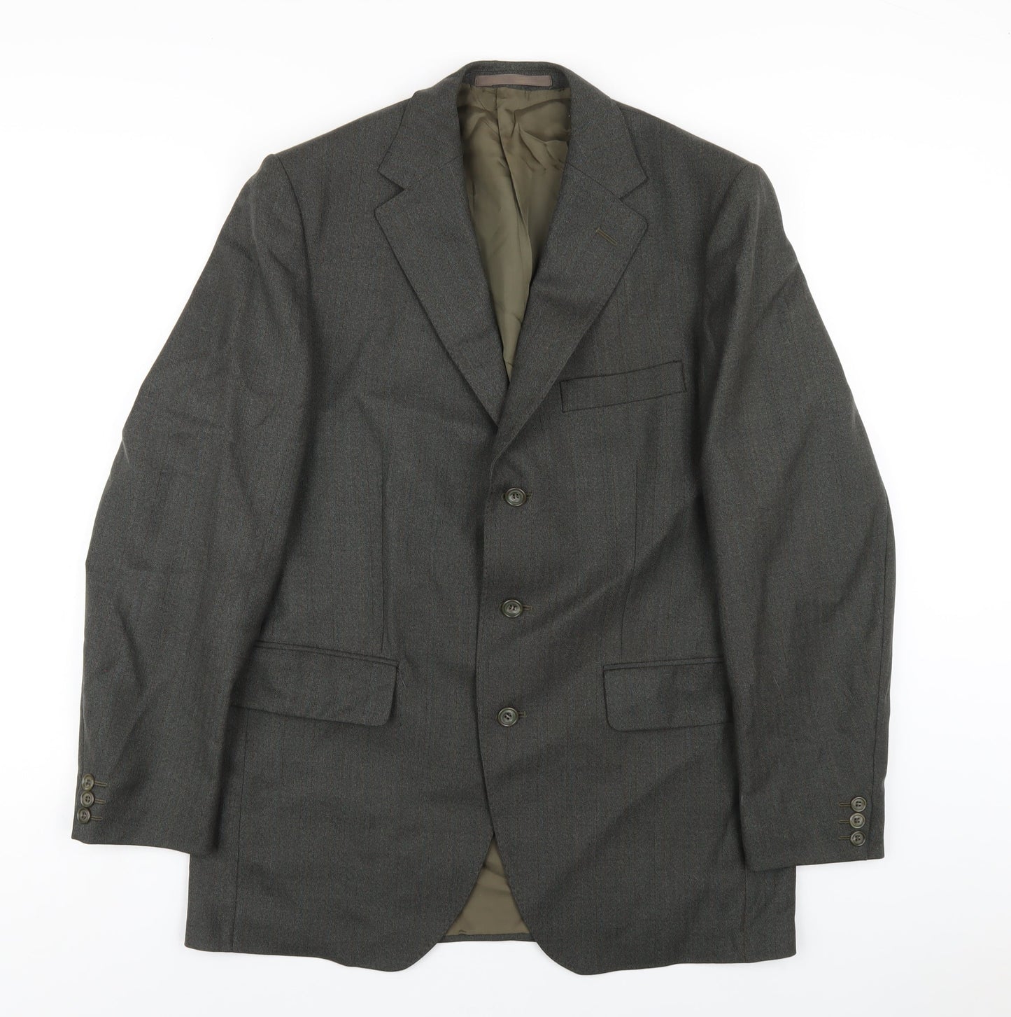 Dunn & Co Mens Green Wool Jacket Blazer Size 42 Regular