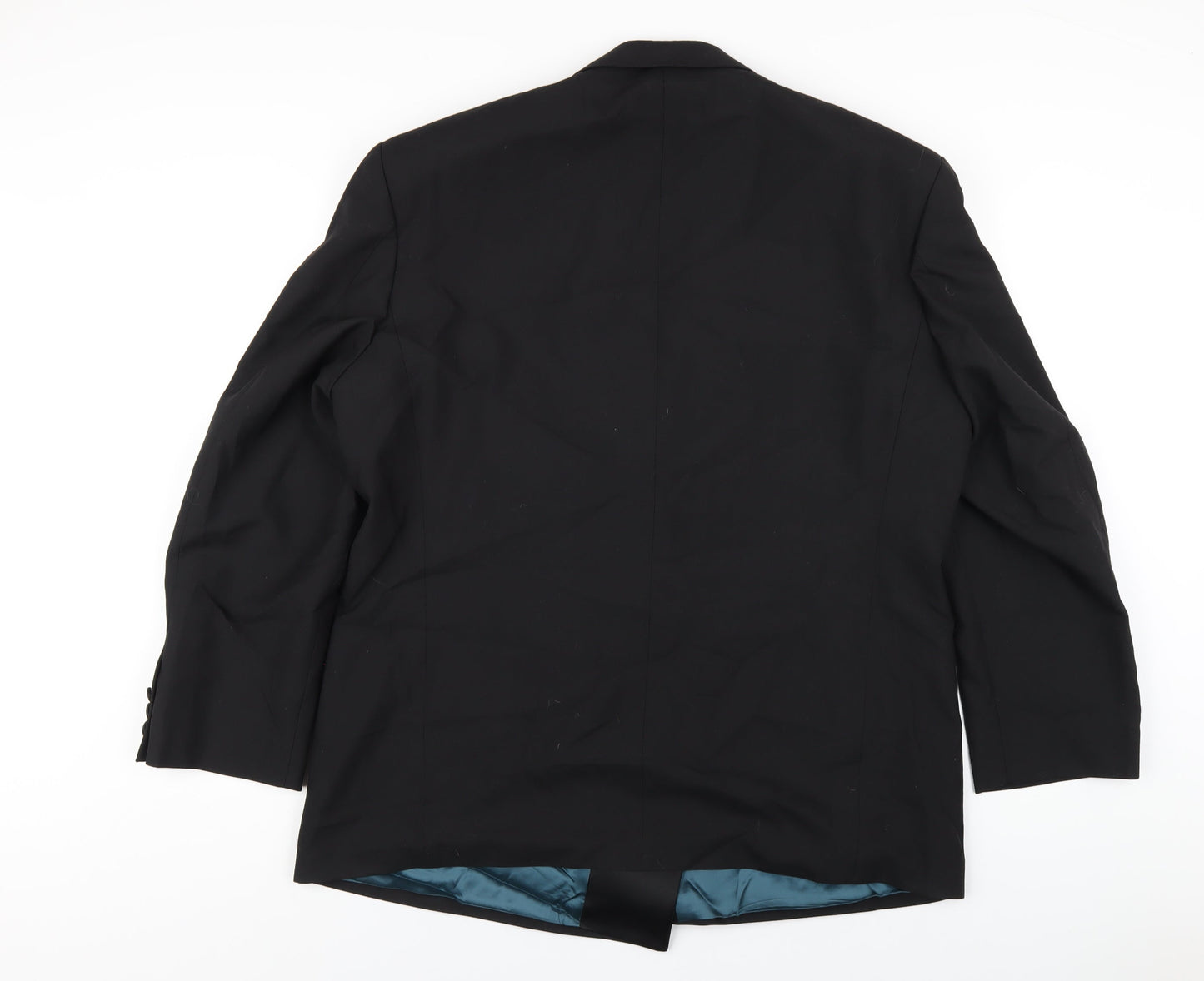 Marks and Spencer Mens Black Polyester Tuxedo Blazer Size 44 Regular