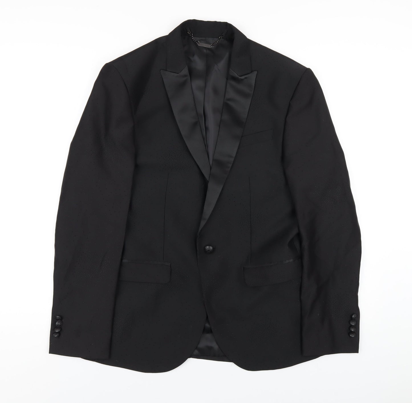 Blackberrys Mens Black Polyester Jacket Blazer Size 38 Regular