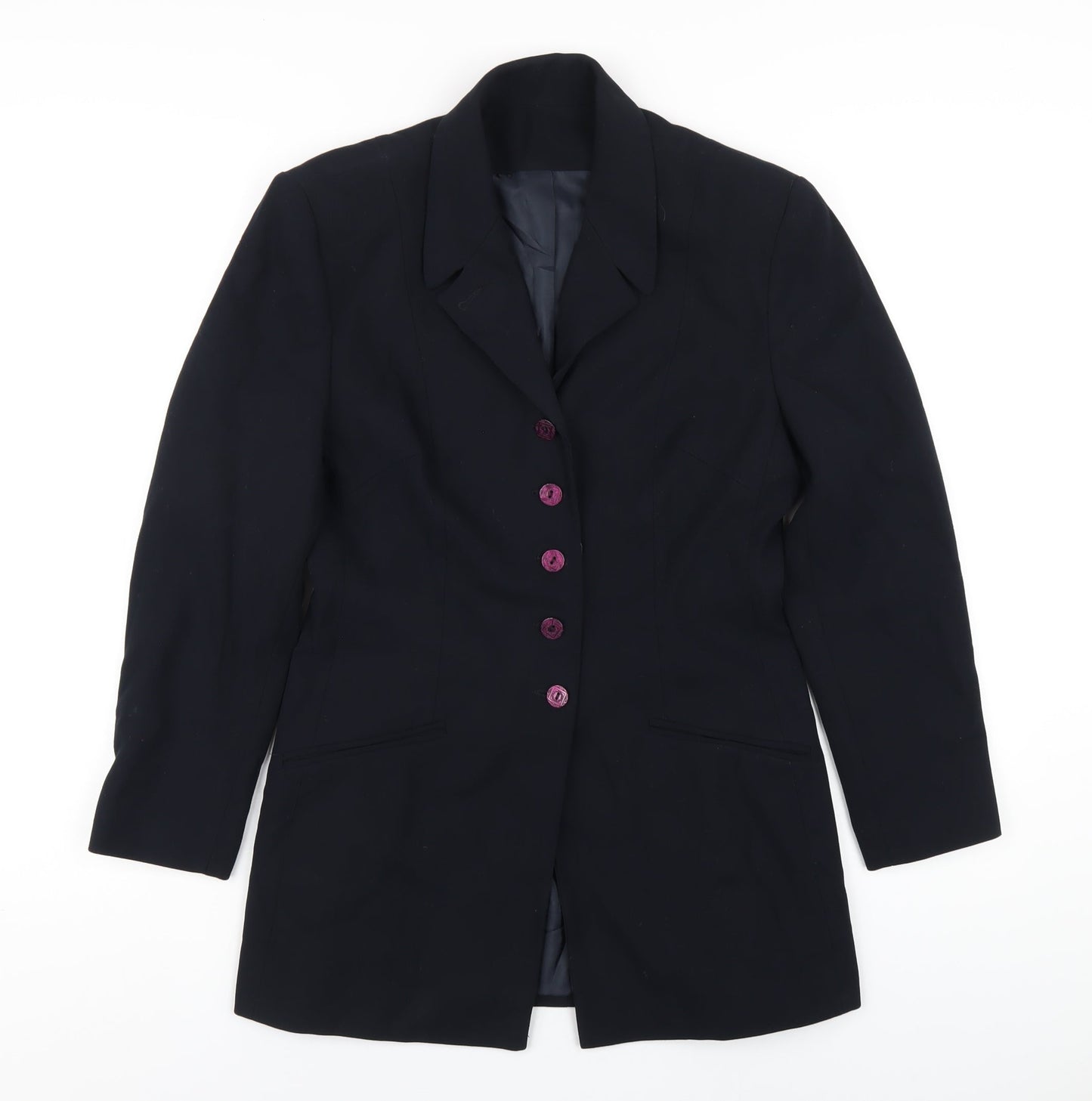 Richards Womens Blue Polyester Jacket Blazer Size 8