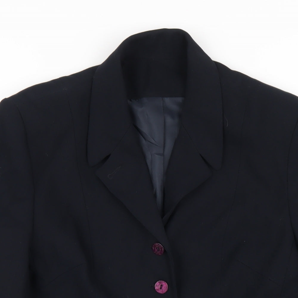 Richards Womens Blue Polyester Jacket Blazer Size 8