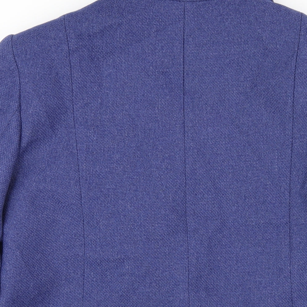 EWM Womens Blue Pea Coat Coat Size 12 Button