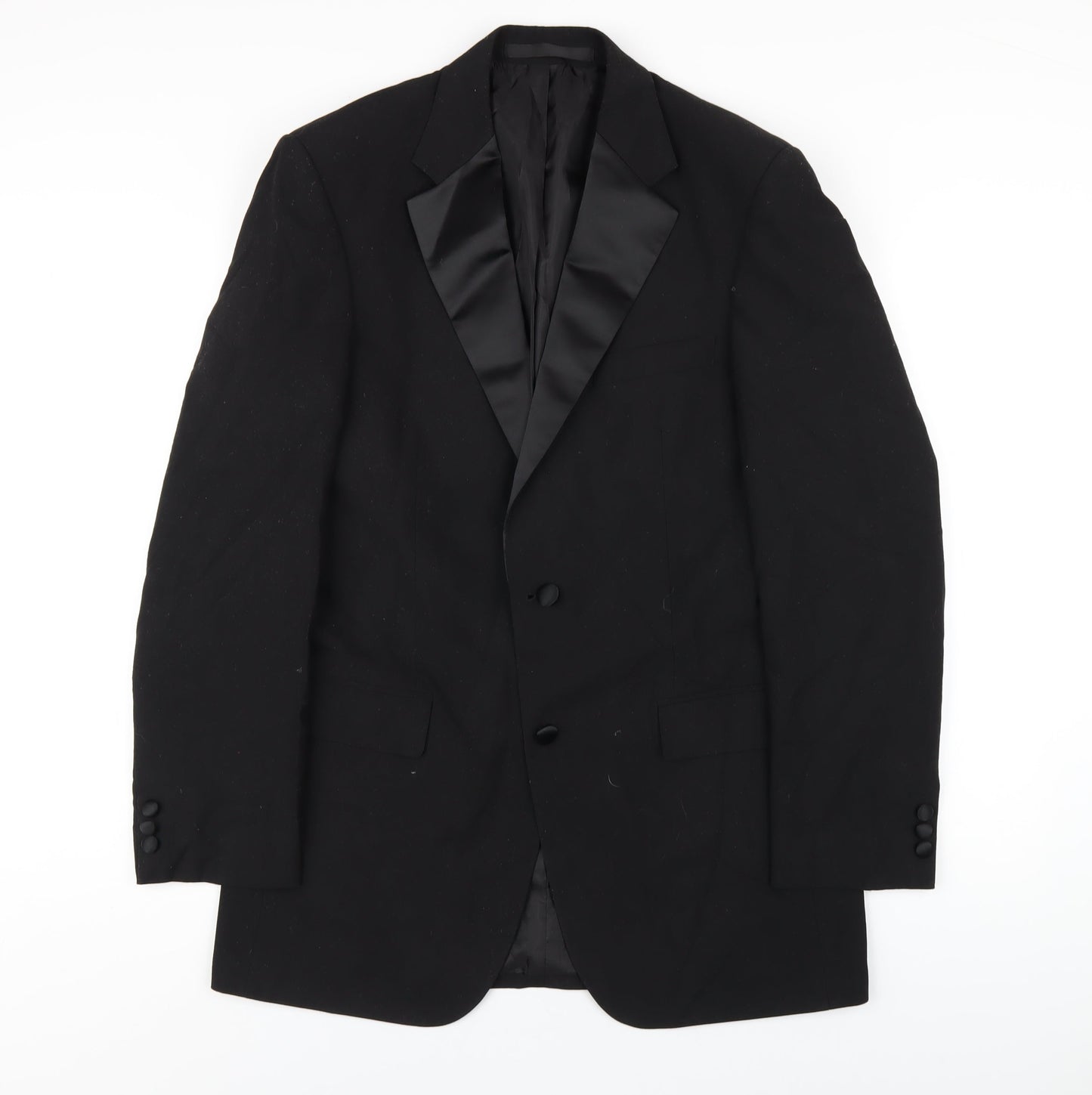 Marks and Spencer Mens Black Polyester Jacket Blazer Size 38 Regular