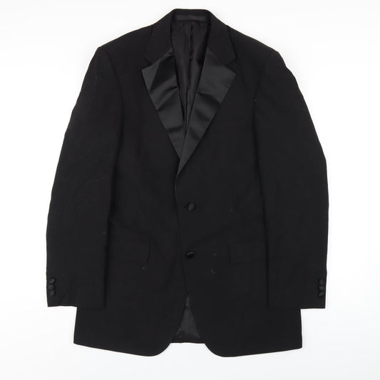 Marks and Spencer Mens Black Polyester Jacket Blazer Size 38 Regular