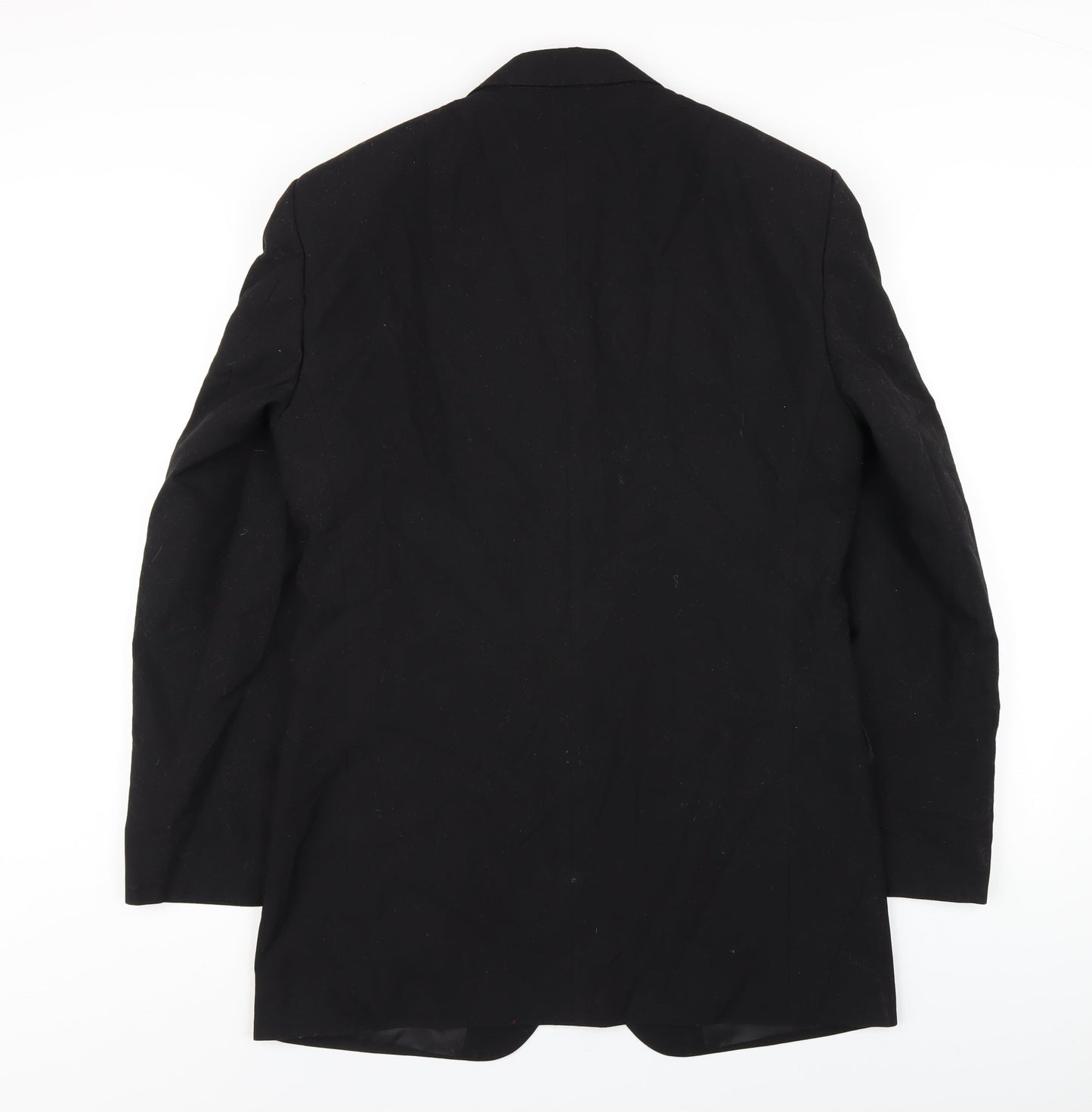 Marks and Spencer Mens Black Polyester Jacket Blazer Size 38 Regular
