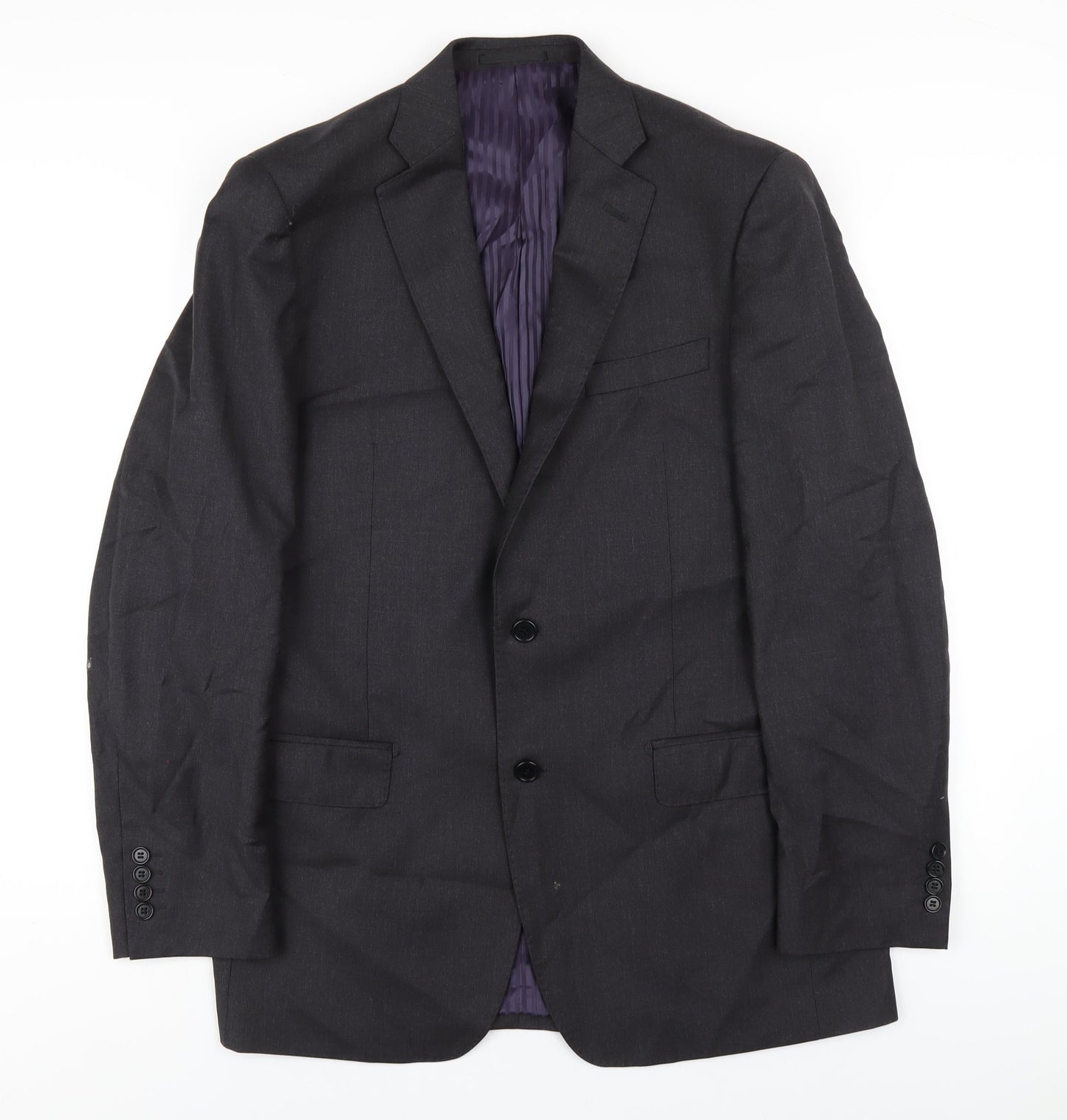 Savoy Taylors Guild Mens Grey Wool Jacket Blazer Size 42 Regular