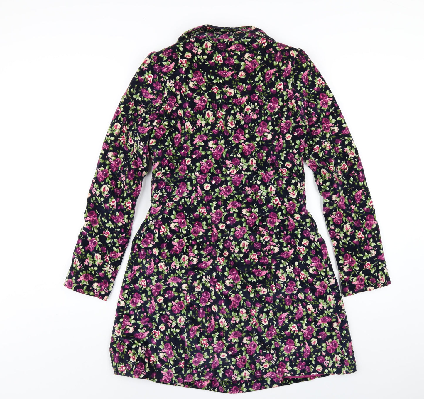 Jaspal Womens Multicoloured Floral Overcoat Coat Size S Button