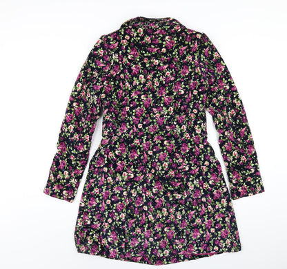 Jaspal Womens Multicoloured Floral Overcoat Coat Size S Button