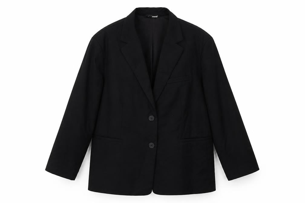 H&M Womens Black Polyester Jacket Blazer Size L