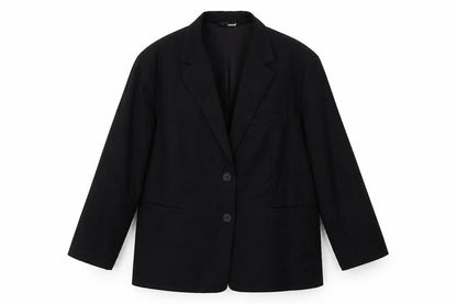 H&M Womens Black Polyester Jacket Blazer Size L