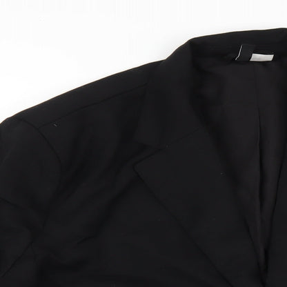 H&M Womens Black Polyester Jacket Blazer Size L
