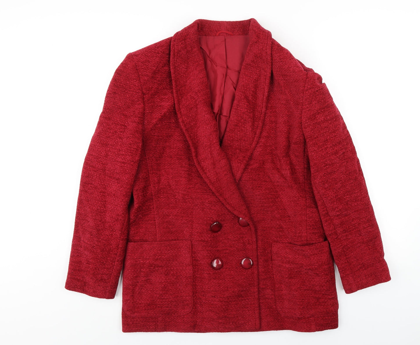 St Michael Womens Red Pea Coat Coat Size 14 Button