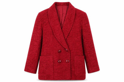 St Michael Womens Red Pea Coat Coat Size 14 Button