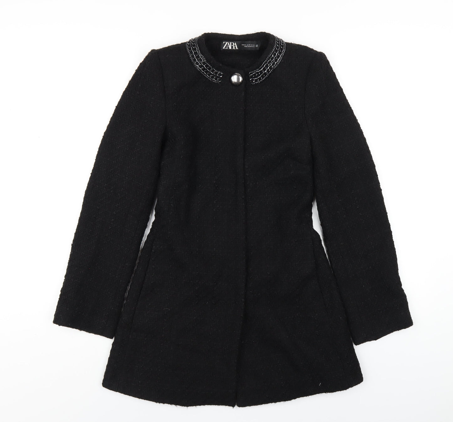 Zara Womens Black Jacket Coat Size XS Snap
