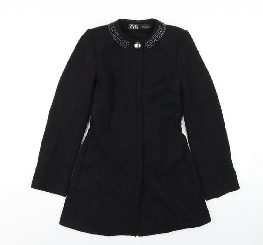 Zara Womens Black Jacket Coat Size XS Snap