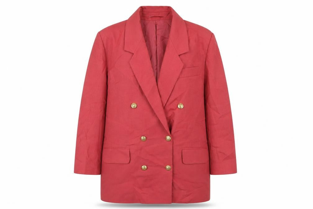 Classics Womens Red Polyester Jacket Blazer Size 16