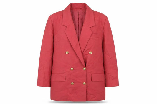 Classics Womens Red Polyester Jacket Blazer Size 16