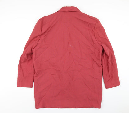 Classics Womens Red Polyester Jacket Blazer Size 16