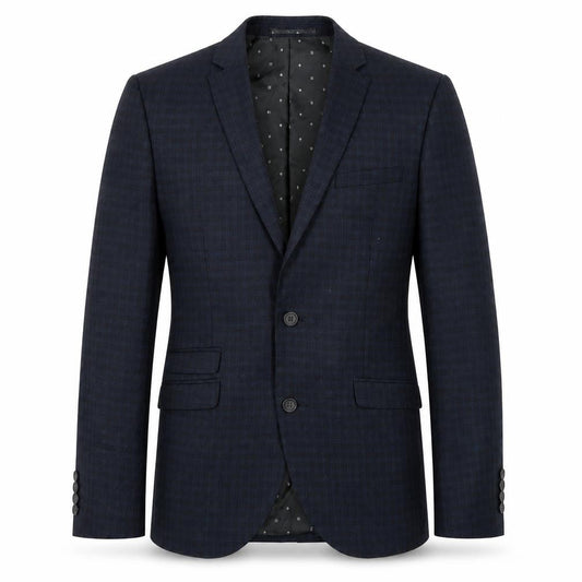Next Mens Blue Plaid Polyester Jacket Blazer Size 38 Regular