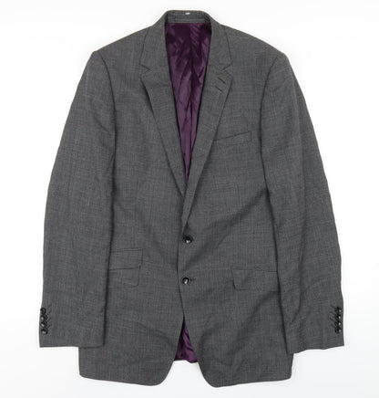Additional front view of Autograph men’s grey wool jacket blazer, size 40, regular
