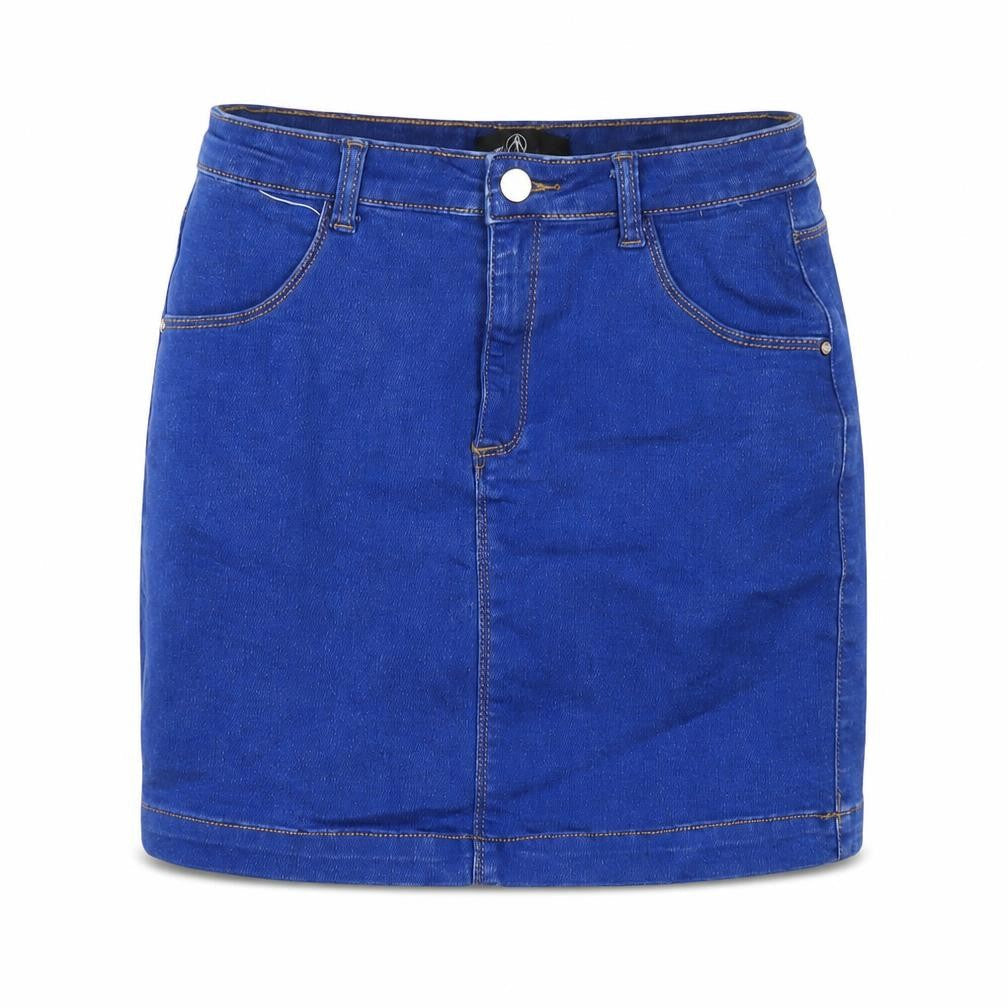 Missguided Womens Blue Cotton Mini Skirt Size 10 Zip