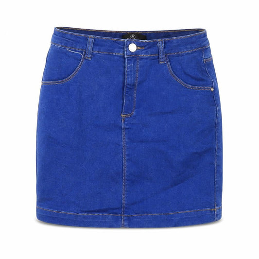 Missguided Womens Blue Cotton Mini Skirt Size 10 Zip