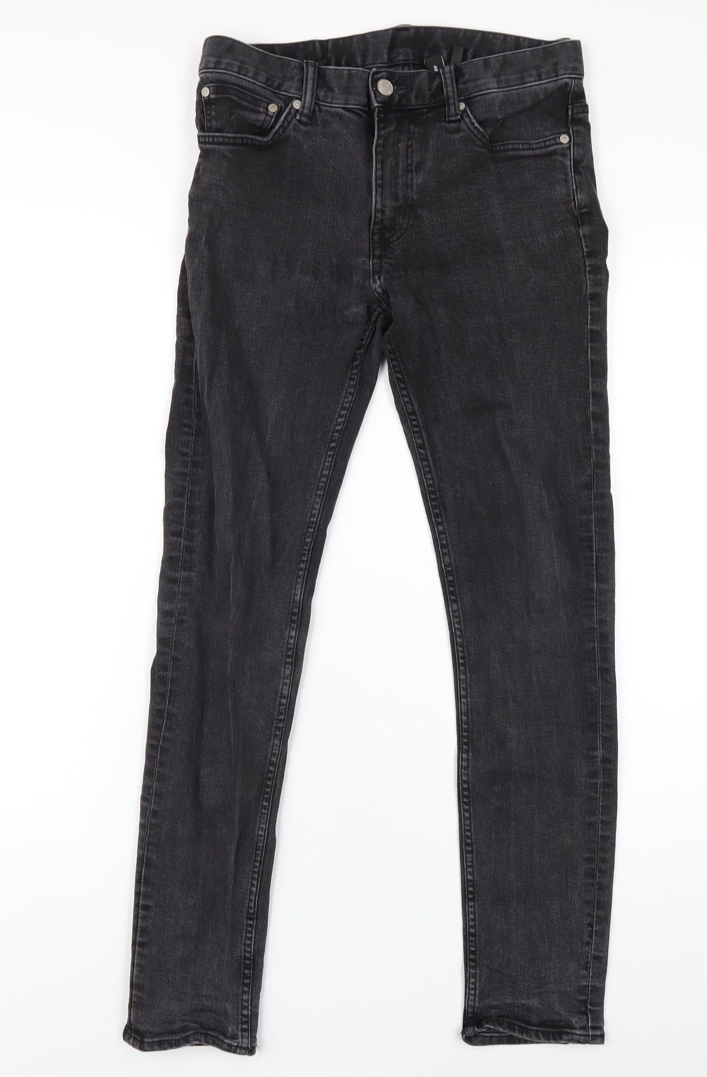 Weekday Womens Black Cotton Skinny Jeans Size 28 L30 in Regular Zip