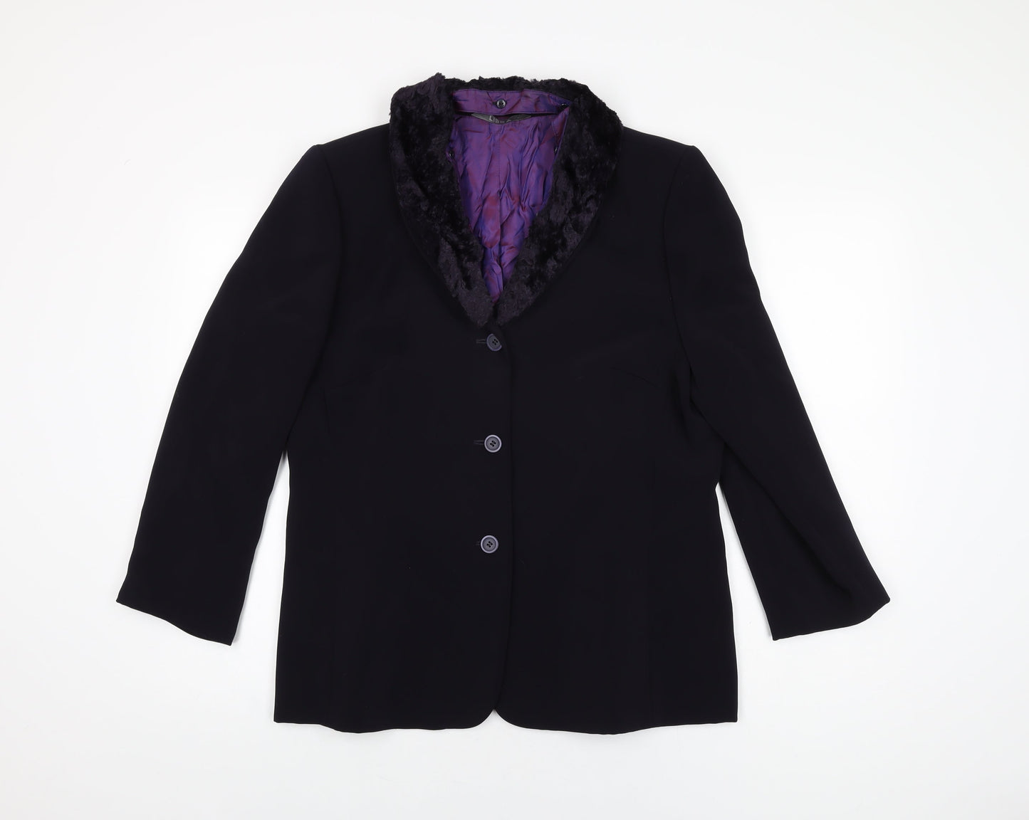 Libra Womens Black Jacket Blazer Size 16 Button