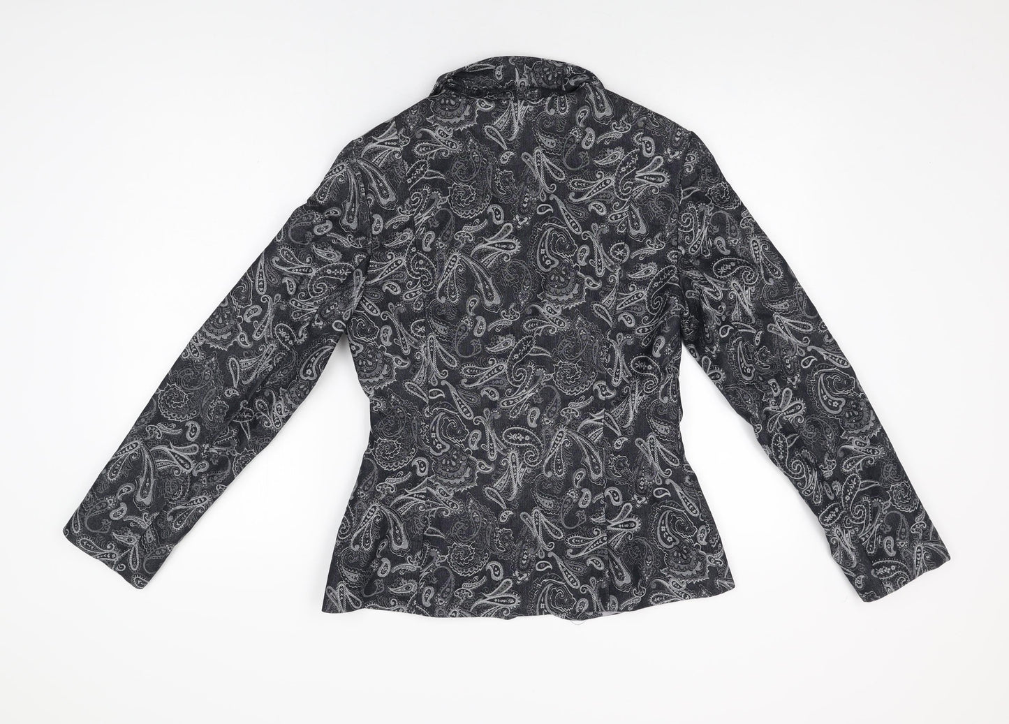 Oasis Womens Black Paisley Jacket Blazer Size 12 Button