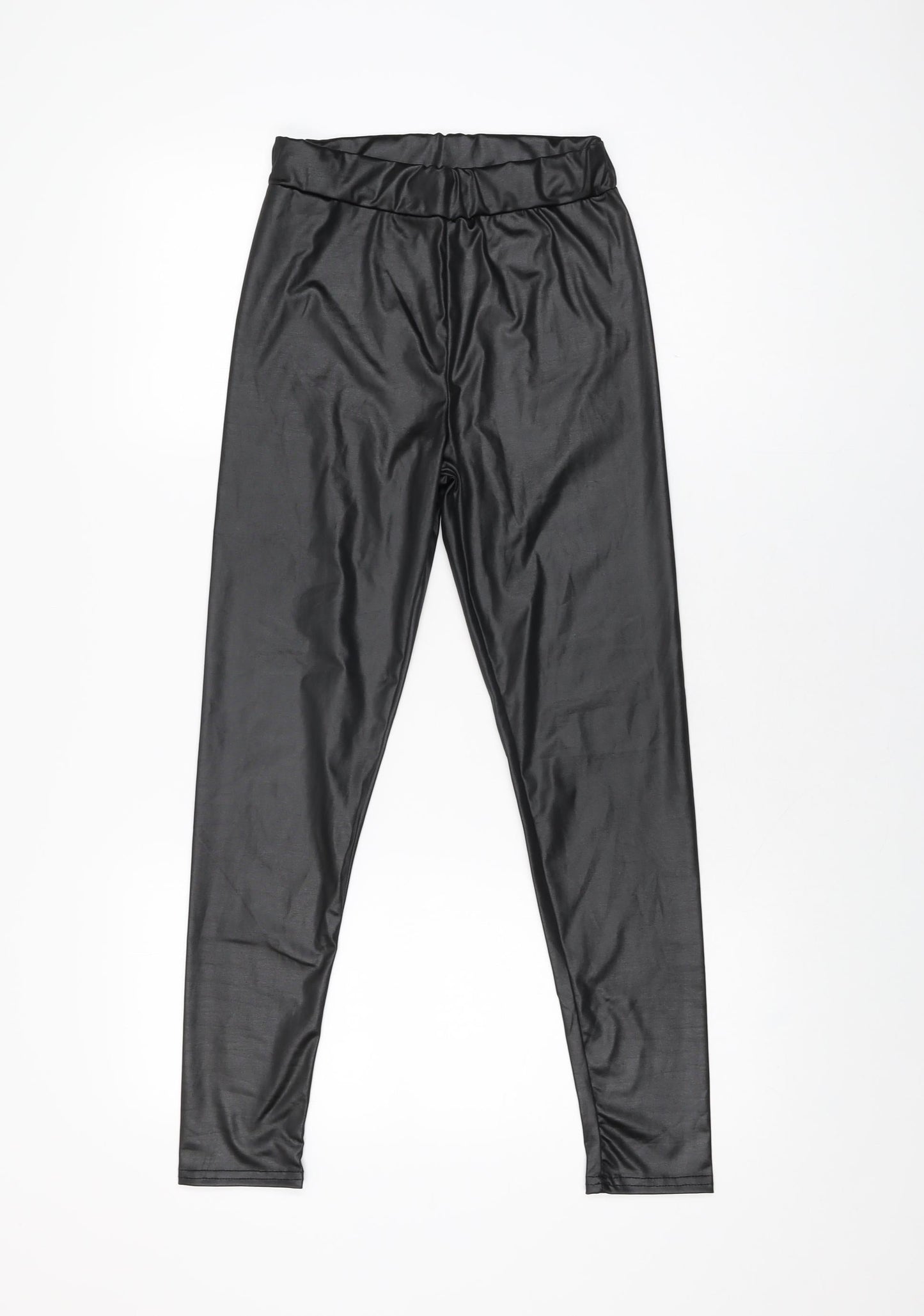 Boohoo Womens Black Polyester Pedal Pusher Leggings Size 4 L26 in