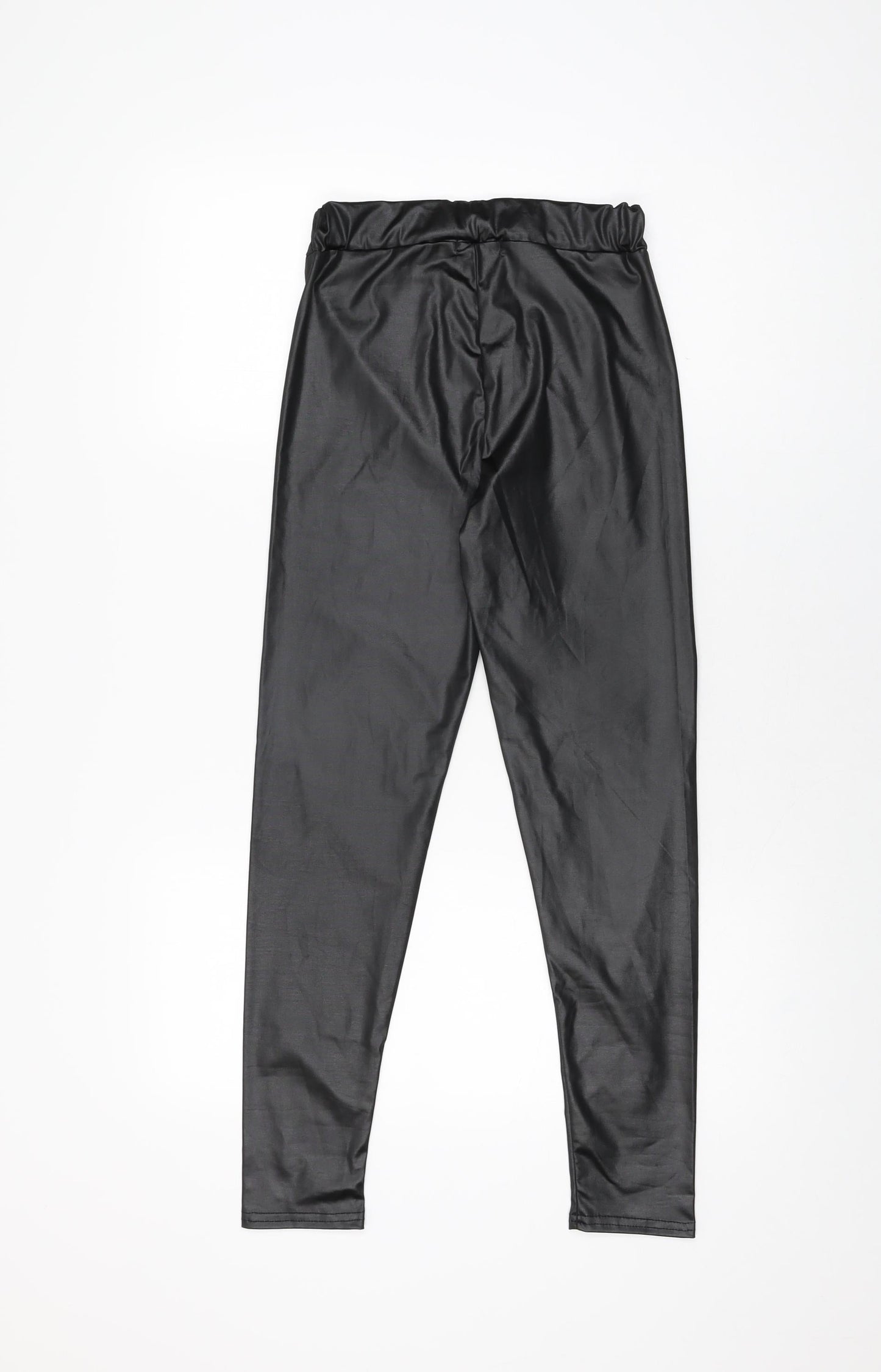 Boohoo Womens Black Polyester Pedal Pusher Leggings Size 4 L26 in