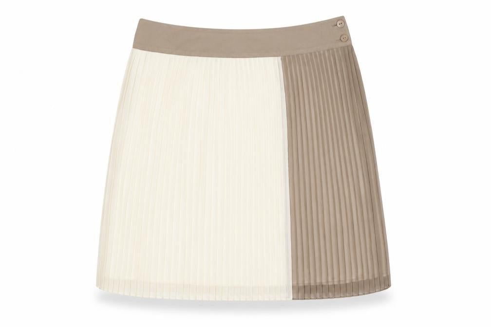NEXT Womens Beige Polyester A-Line Skirt Size 14 Button