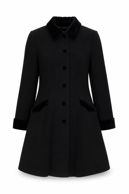 Cirstein Womens Black Overcoat Coat Size 8 Button